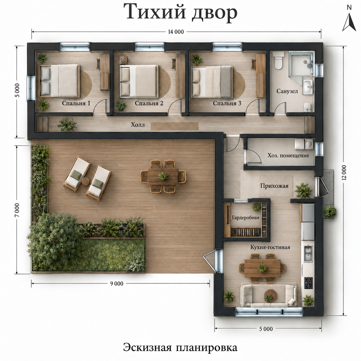 Тихий двор — планировка